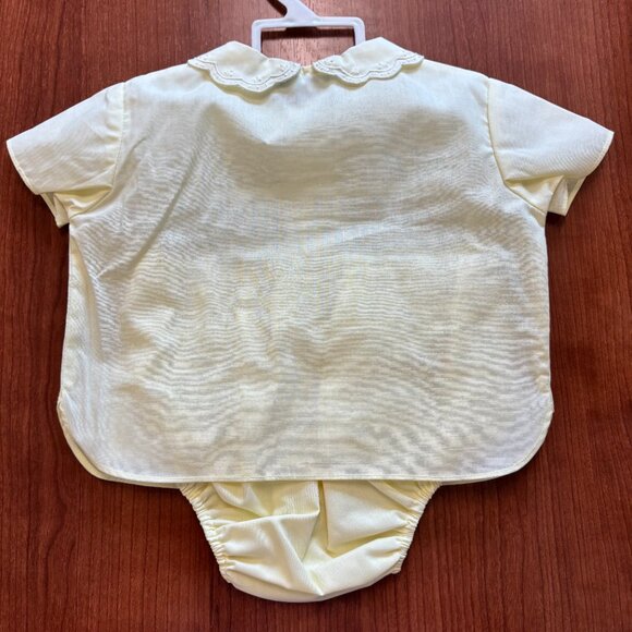 Vintage A Little Angel Yellow Unisex Baby Outfit ~ Birth to 3 months ~ Embroider - Picture 4 of 4